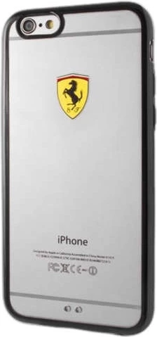Zaščitni ovitek Ferrari FEHCP6BK za iPhone 6/6S, trdo ohišje, Racing Shield, črn/prozoren