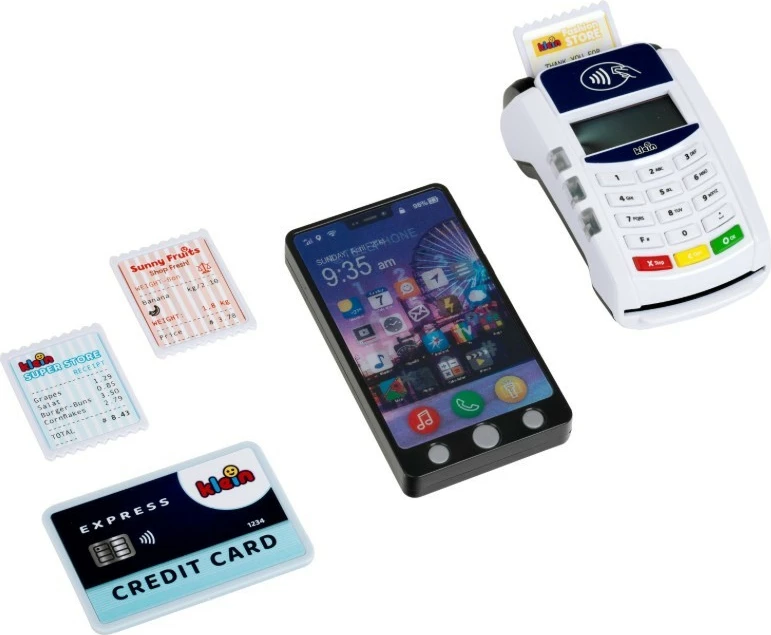 Igralni set elektronski POS-terminal s pametnim telefonom, 7 kosov, luč in zvoki, 3+, večbarven, Klein 7274