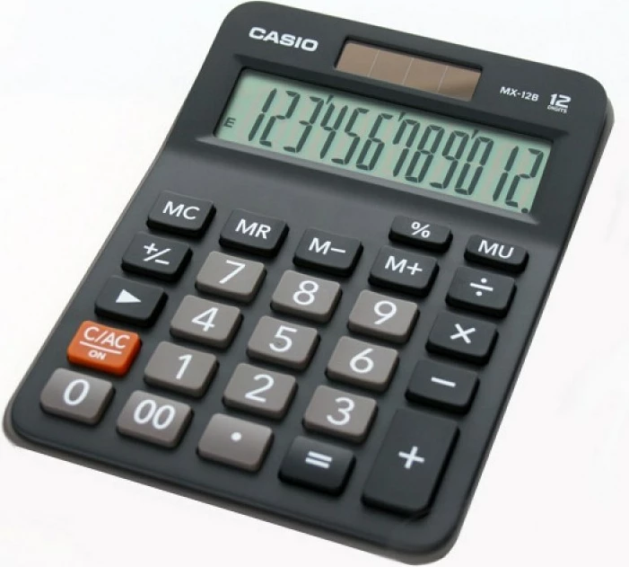 Kalkulator, Casio MX-12B, 12 mest, črn