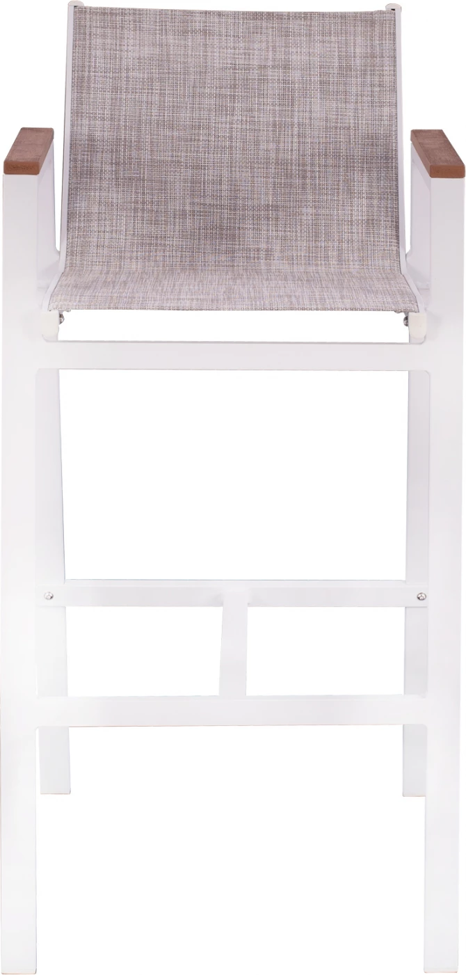 Aluminijasti barski stol bel s polywoodom 52x58x108 cm FH5790.01