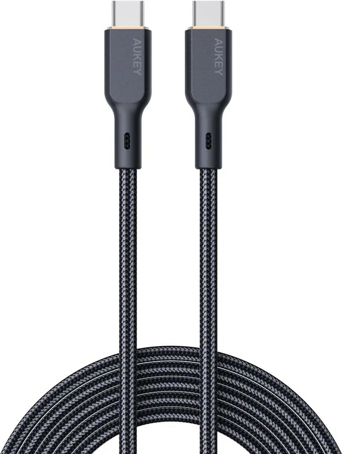 Kabel USB-C na USB-C, 1,8 m, 100 W, Kevlar, črn — AUKEY CB-KCC102