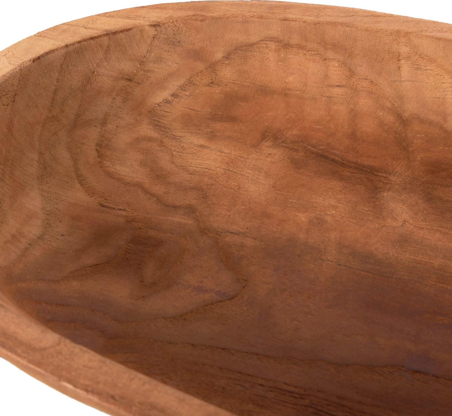 Ovalna skleda iz recikliranega tika v naravni barvi 55x30x7H cm