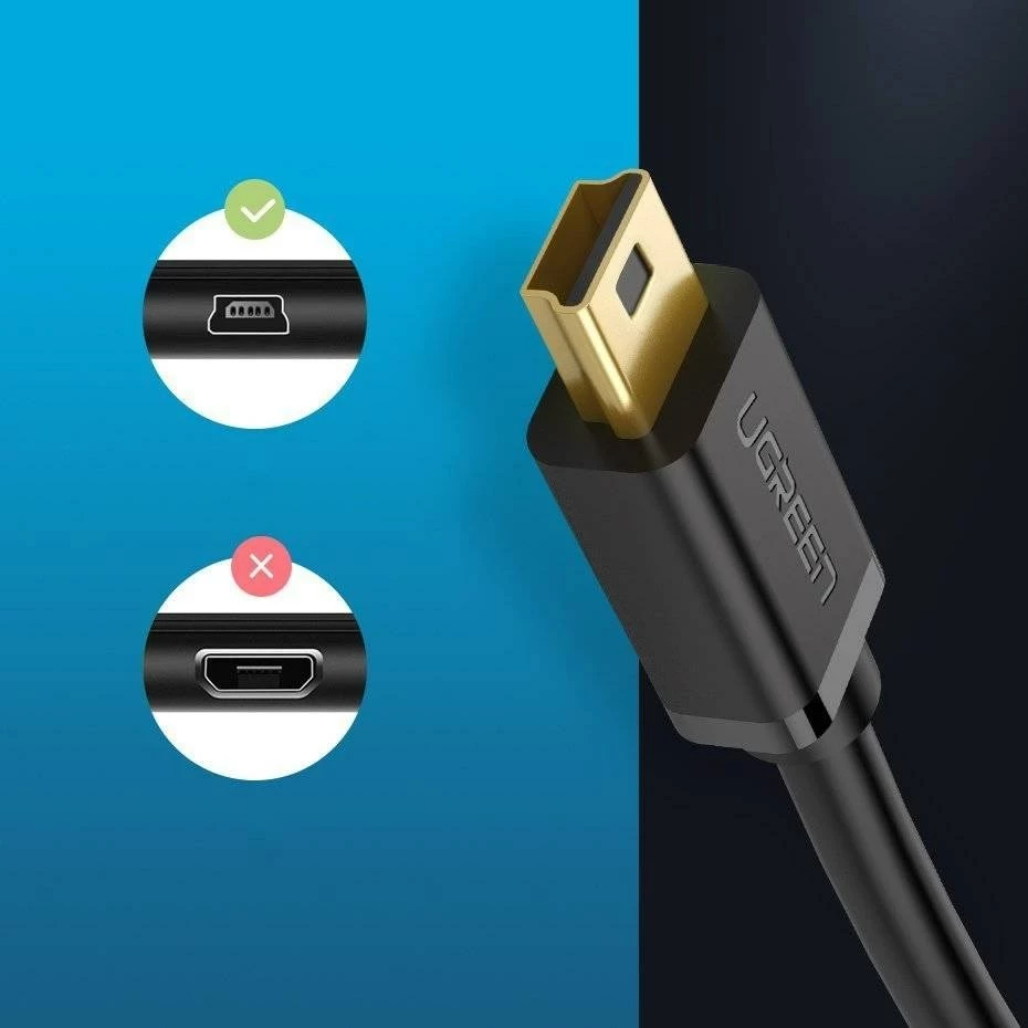 Kablu USB, mini-USB, 3 m, črn UGREEN US132 Kablu USB, mini-USB, 3 m, črn UGREEN US132