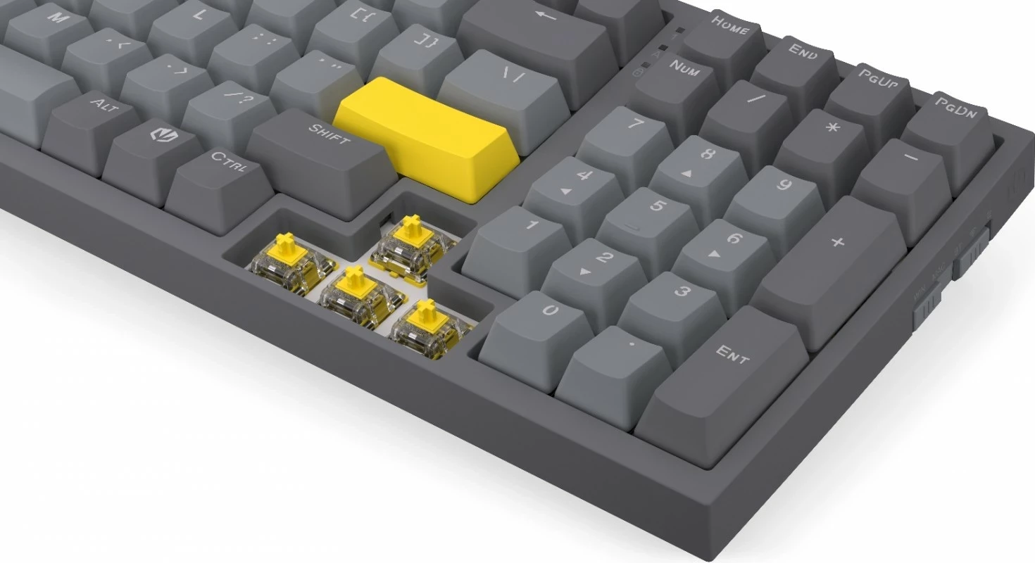 Mehanska tipkovnica Celeris 1800 Endorfy, RGB, brezžična, 96%, siva