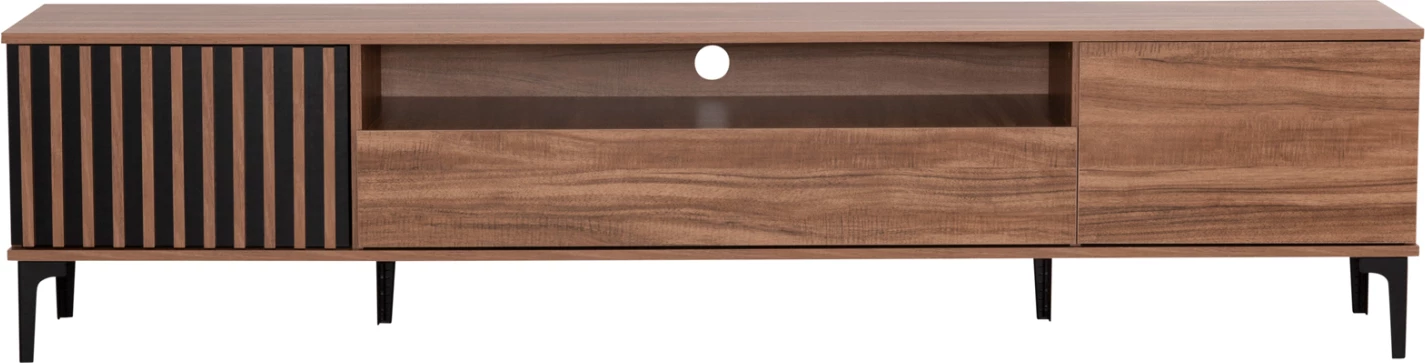 Pohištvo za TV serije HARRY FH18008.01 melamin v naravni barvi lesa in črni 200x40x47,5Hcm