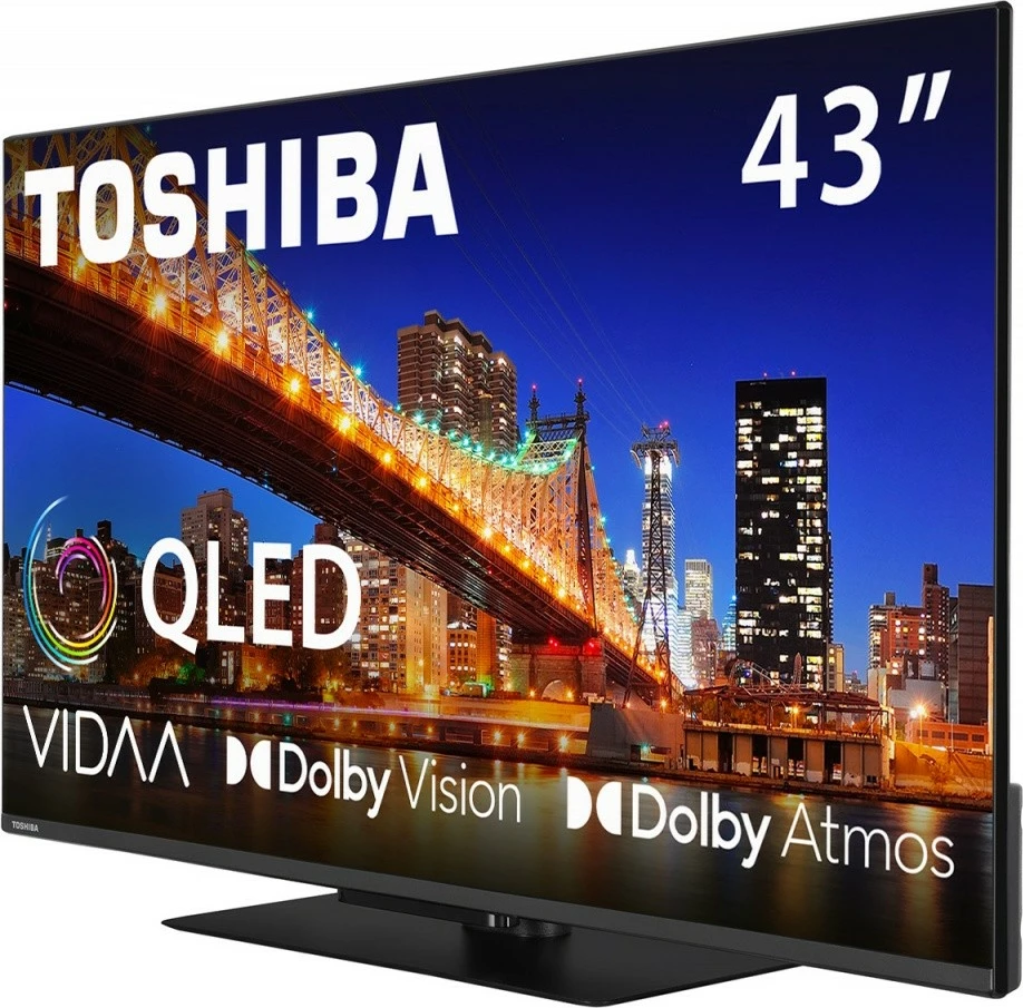 QLED televizor 43 inč Toshiba 43QV3F63DG, Ultra HD/4K, Smart TV, črn