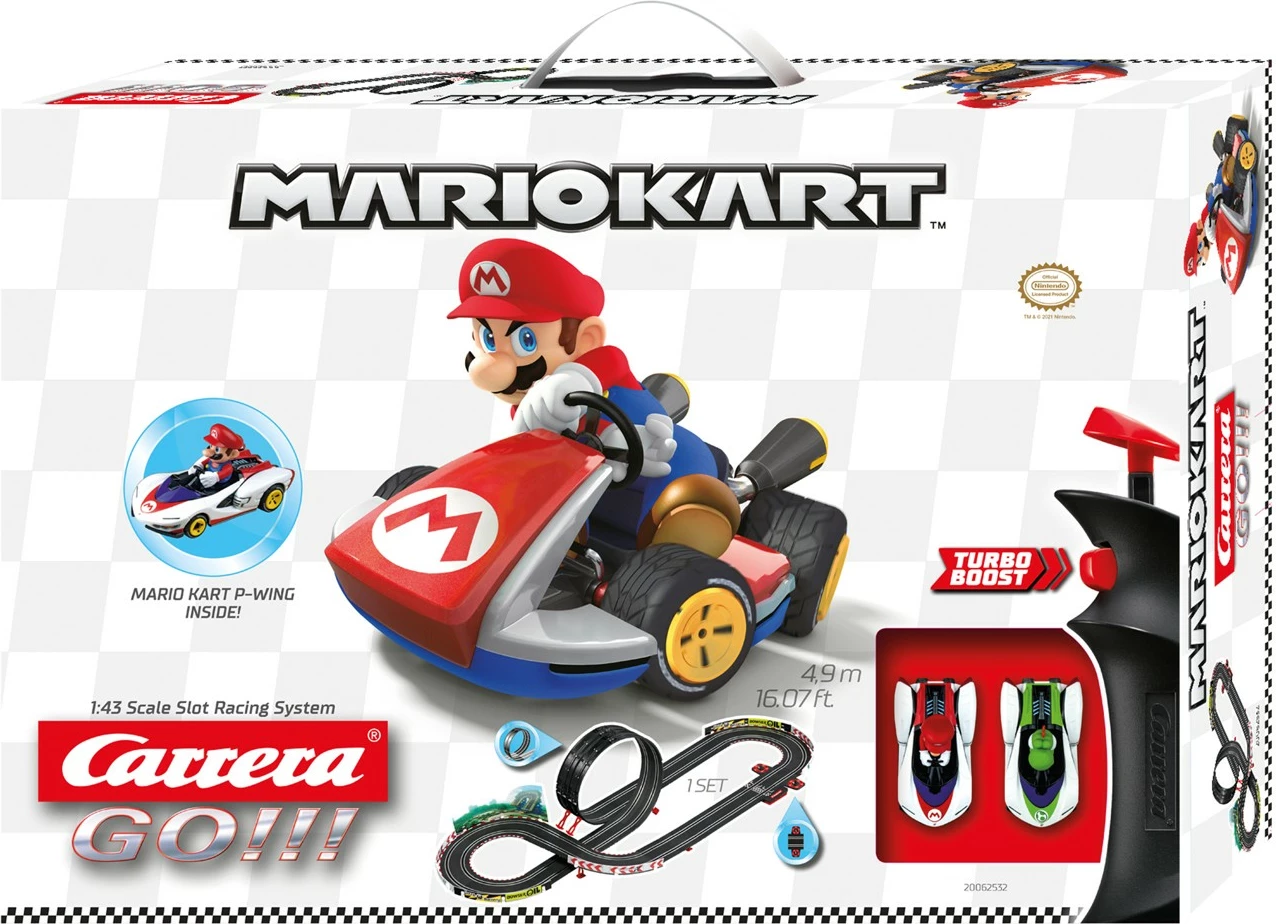 Komplet dirkalnih avtomobilčkov in proga Mario Kart, 2 igralca, 6+ let, različne barve