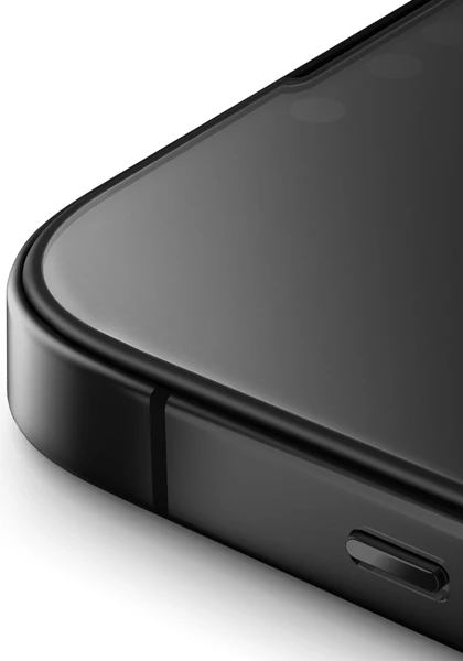 Zaščitno mat kaljeno steklo za zaslon, UNIQ Optix Matte za iPhone 15 Plus / 14 Pro Max, z montažnim kompletom