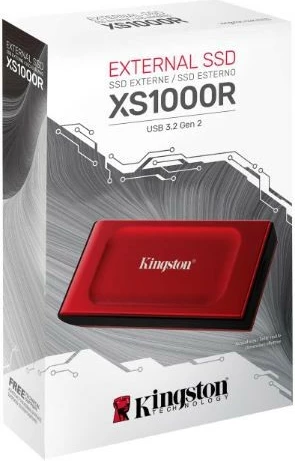 Zunanji SSD 2TB, Kingston XS1000R, USB 3.2 Gen2, rdeč
