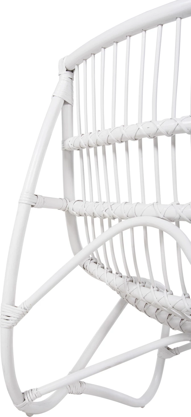 Naslanjač GRINN FH9815.03 iz ratana v beli barvi 56.5x73.5x79.5H cm