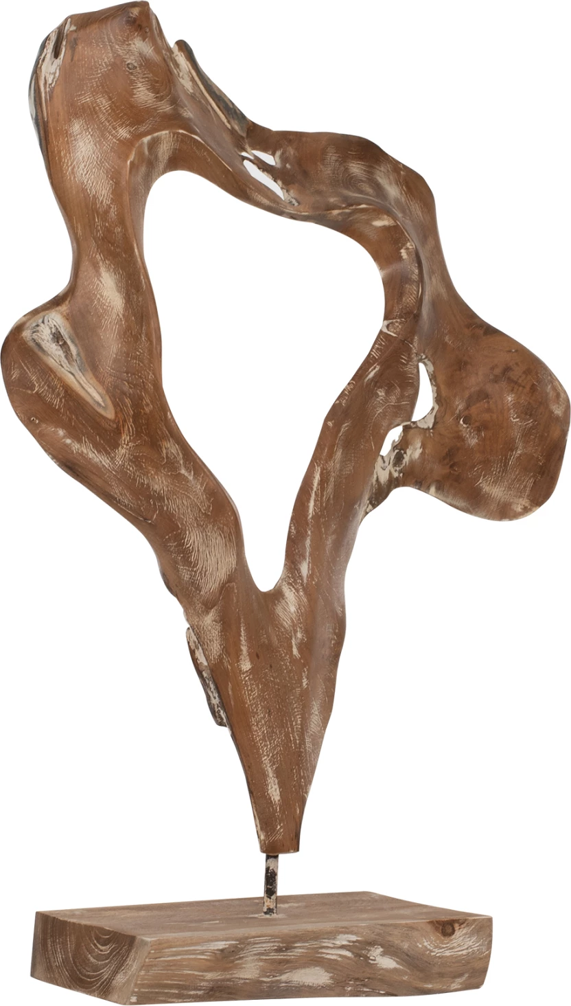 Namizna dekoracija iz masivnega tikovega lesa bele barve 26Χ16Χ70H