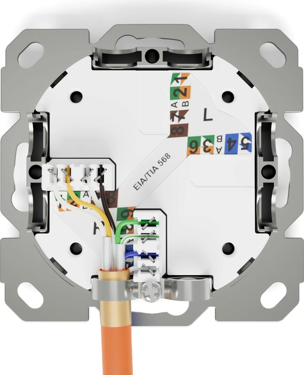 Priključek za omrežje CAT 6A, 1x RJ-45, bel – Digitus