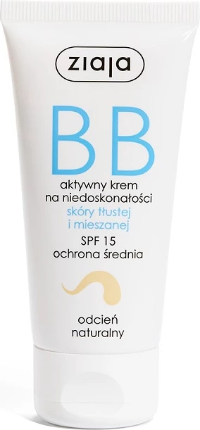 BB krema za mastno in mešano kožo Ziaja Active Cream, naravna, 50 ml
