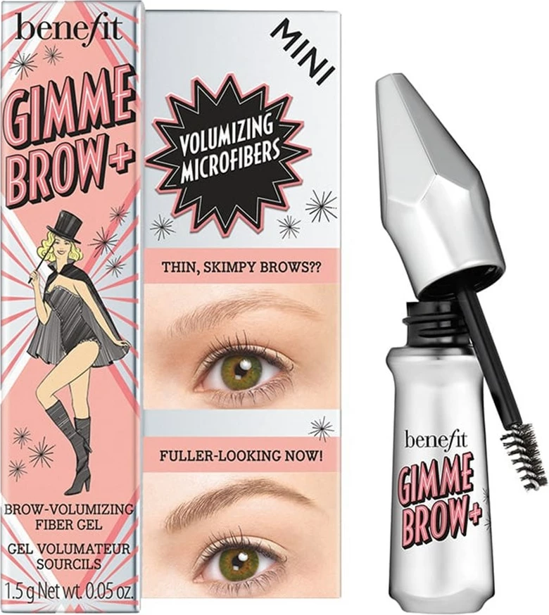 Volumizirajoč gel za obrvi Gimme Brow+ Mini 4 Warm Deep Brown 1,5 g, Benefit