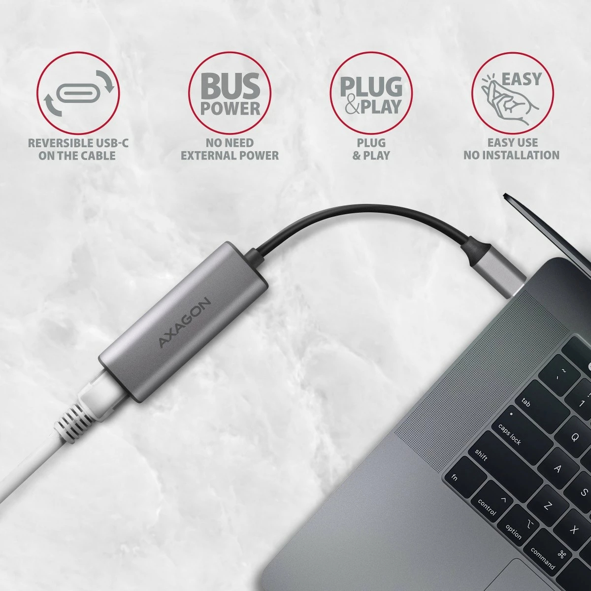 Omrežna kartica AXAGON ADE-25RC, 2,5 Gigabit Ethernet, USB-C 3.2 Gen 1, siva Omrežna kartica AXAGON ADE-25RC, 2,5 Gigabit Ethernet, USB-C 3.2 Gen 1, siva