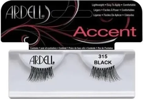 Umetne trepalnice Ardell Accent Lashes 315, uniseks, črne, 1 par