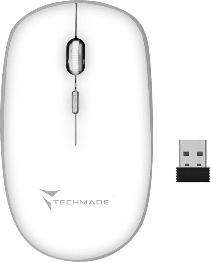 Brezžična miška Techmade 1600 DPI, bela