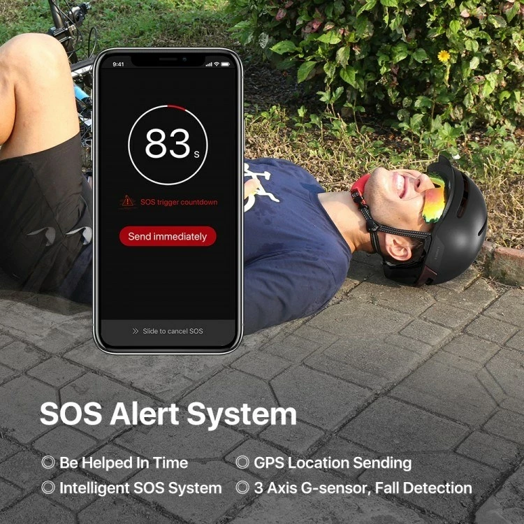 Pametna čelada za gorsko kolesarjenje Livall MT1 Neo Intercom/LED/SOS/BT, 58–62 cm, rdeča