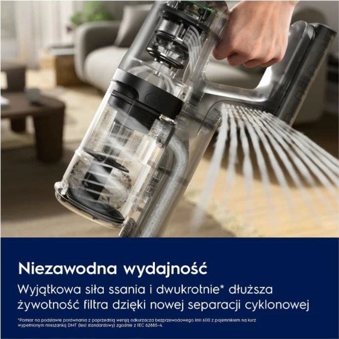 Vertikalni brezžični sesalnik Electrolux EP61HB21UV, 0,6 L, bel