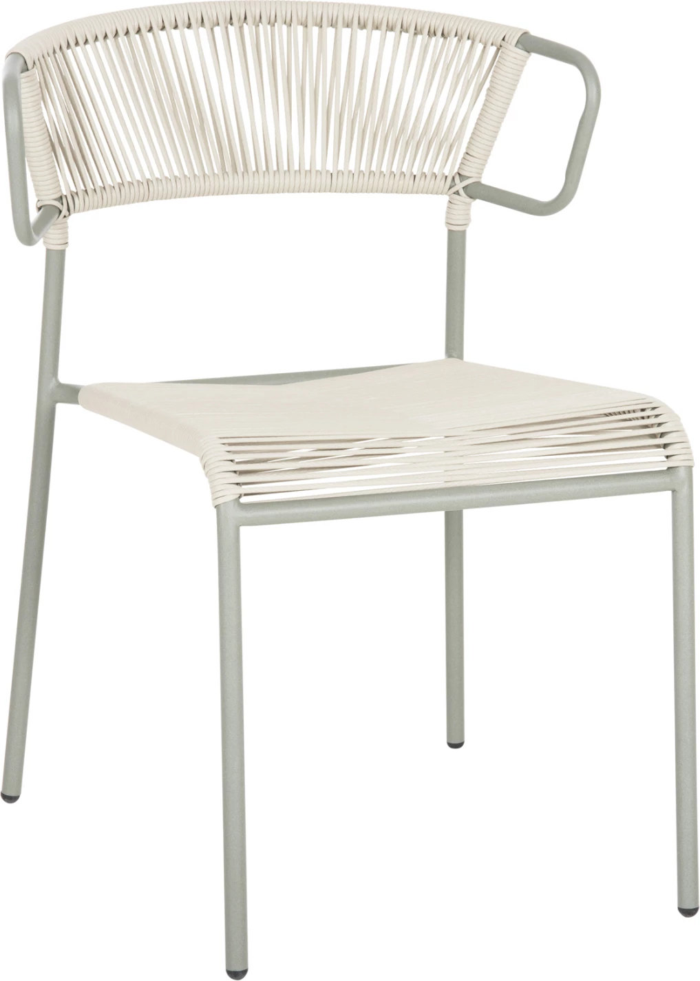 Stol SUKI FH6053.05 kovinski in sintetični ratan v svetlo zeleni barvi 54x62x80H cm