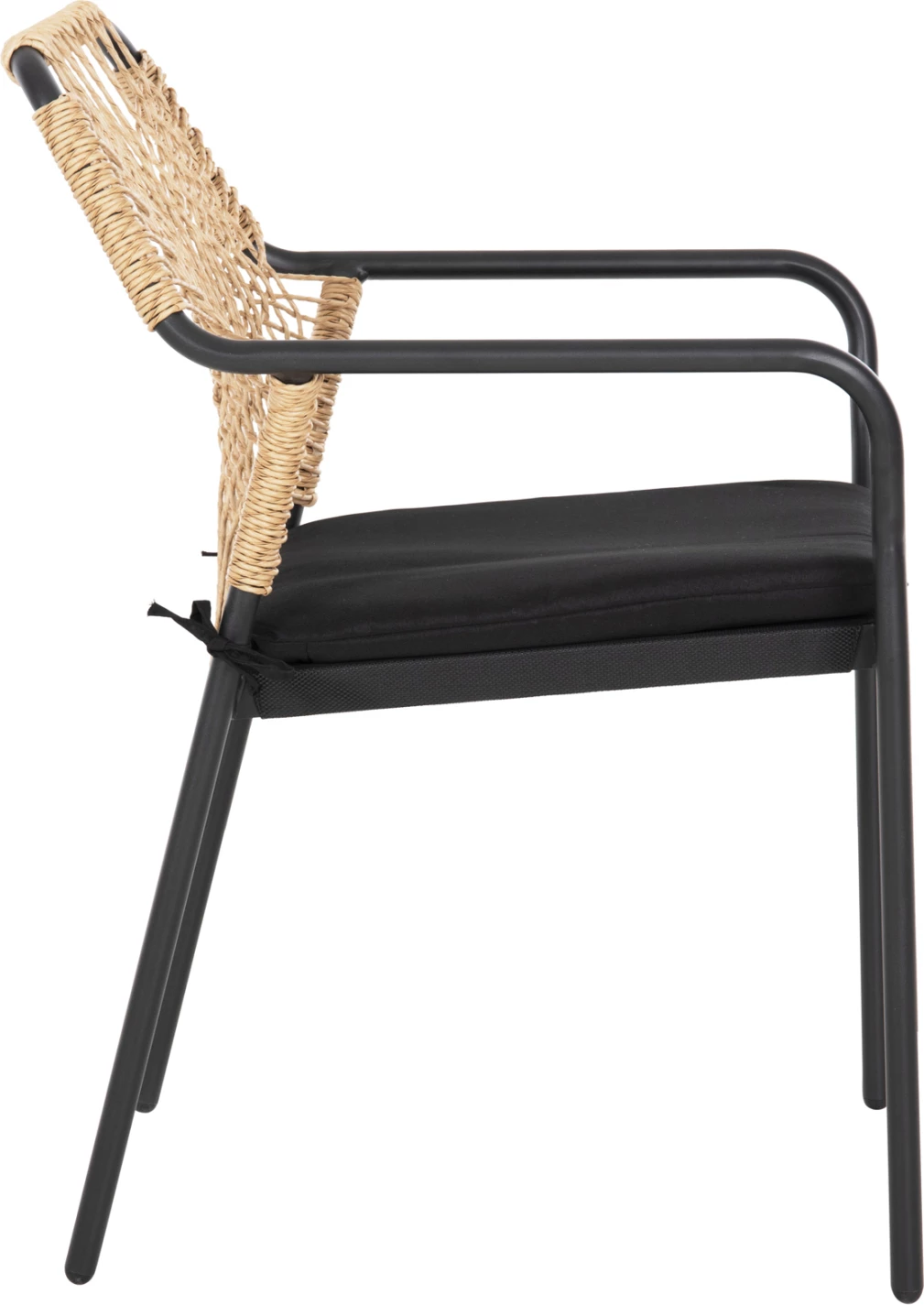 Aluminijasti naslanjač TROTTER FH5865.11 temno sivo ogrodje in bež pletenje-črna blazina