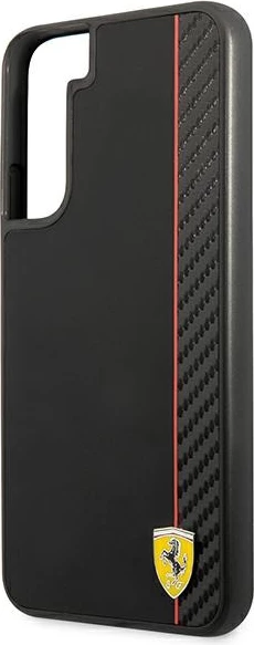 Ovitek Ferrari On Track Carbon Stripe za Samsung Galaxy S22+, črn