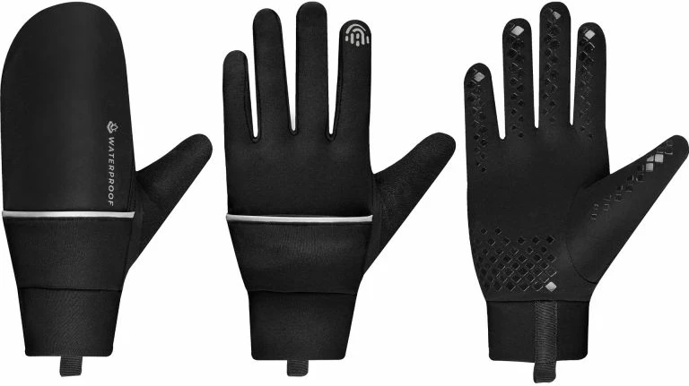 Dvojne kolesarske rokavice Spokey SKILL, moške, črne