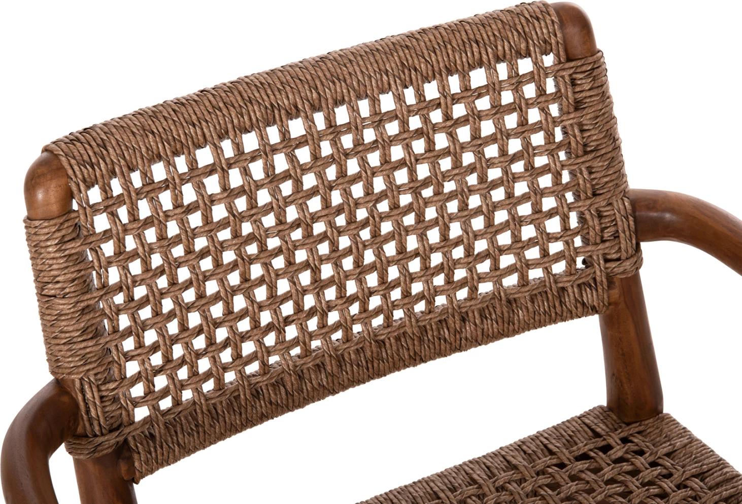 Jedilniški naslanjač ROSCO FH6132.01 iz tikovine v barvi oreha-VIRO vrv v rjavi 56x54,5x78Hcm