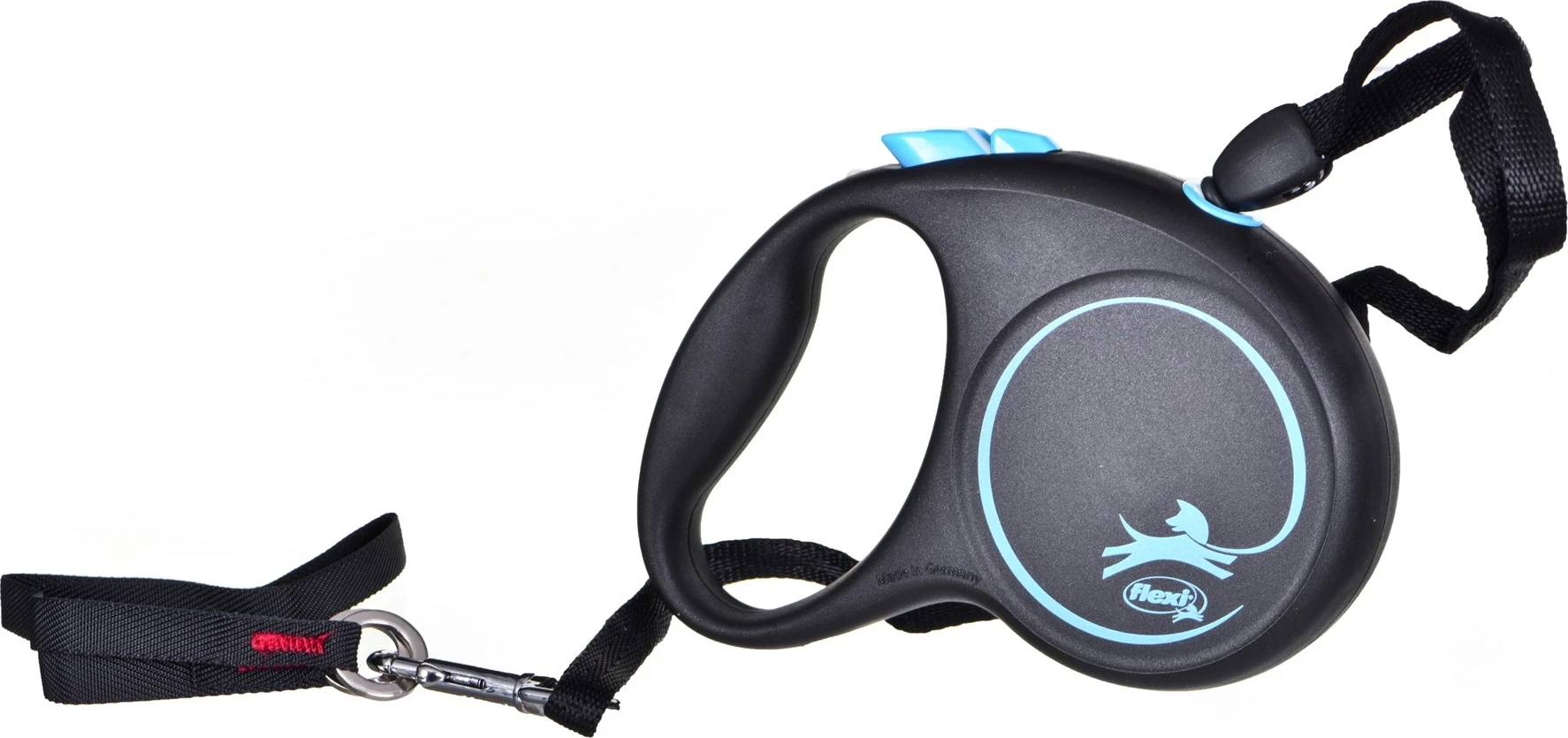 Vlečka za psa Flexi, zložljiva 5 m, črna