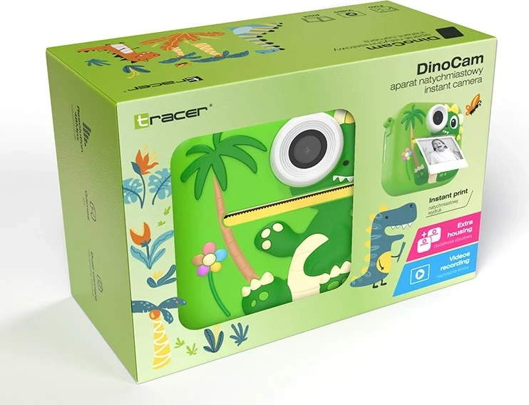 Fotoaparat, 48 MP, takojšnje tiskanje, 13 dodatkov, bel, Tracer DinoCam