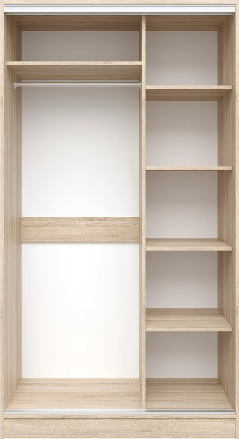 Drsna omara iz melamina ADLER 120x60x220 cm z dvema vratoma v sonama barvi z ogledalom FH2460.01