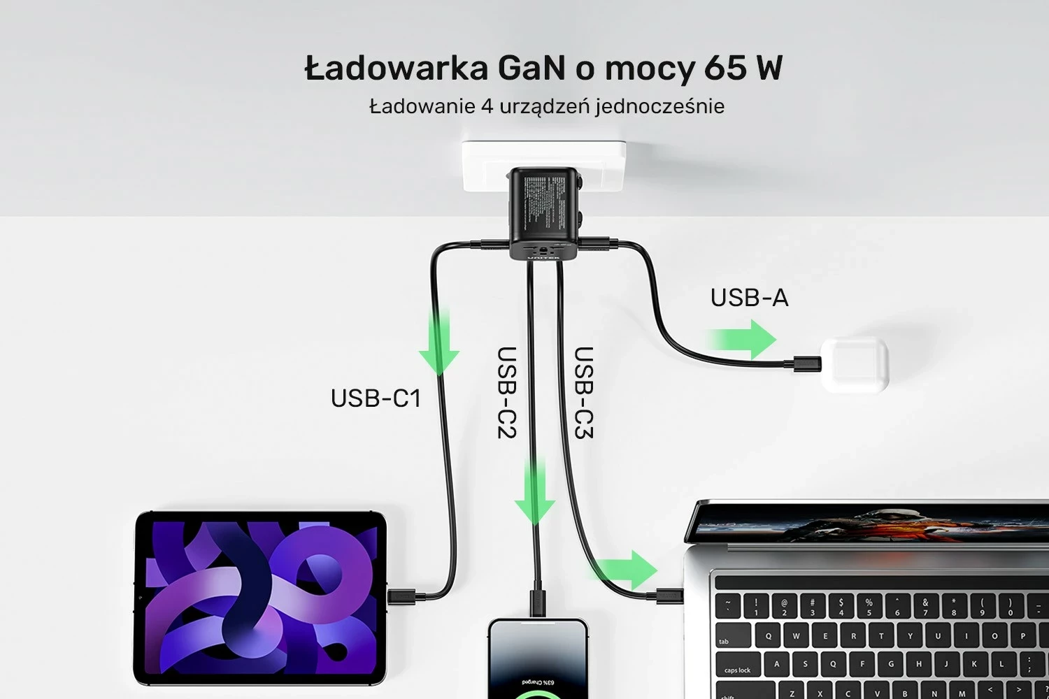 Potovalni polnilnik 65 W Unitek
