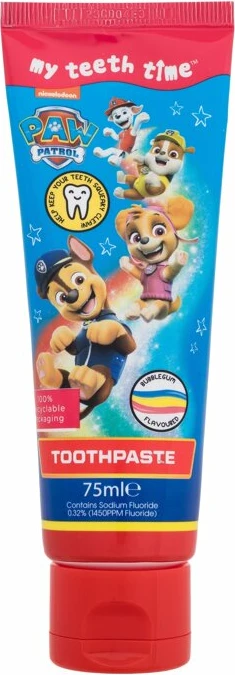 Toothpaste Nickelodeon Paw Patrol, Toothpaste, Bubblegum, 75ml