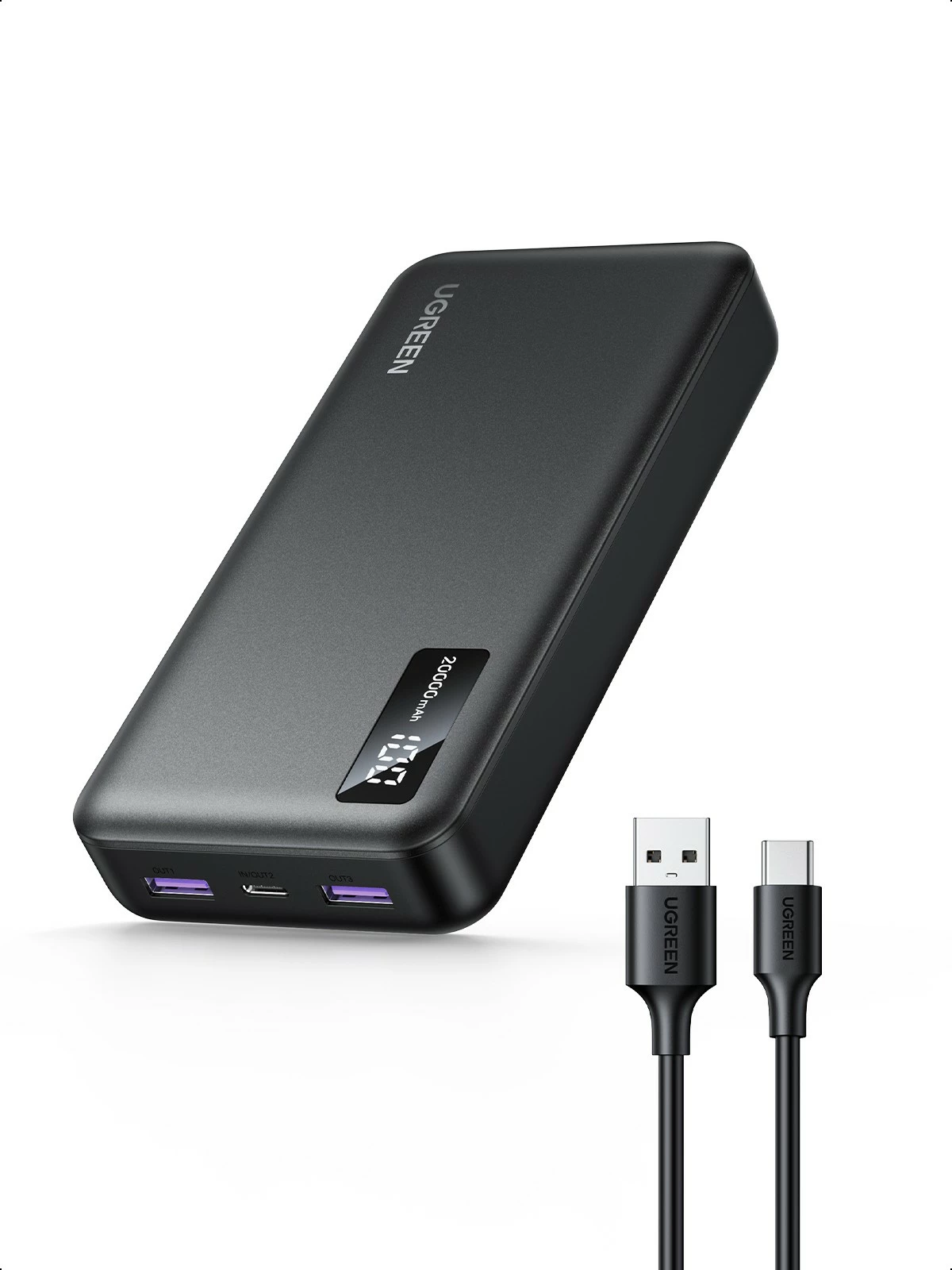 Powerbank 10000 mAh, dvosmerno hitro polnjenje, Ugreen, črn Powerbank 10000 mAh, dvosmerno hitro polnjenje, Ugreen, črn