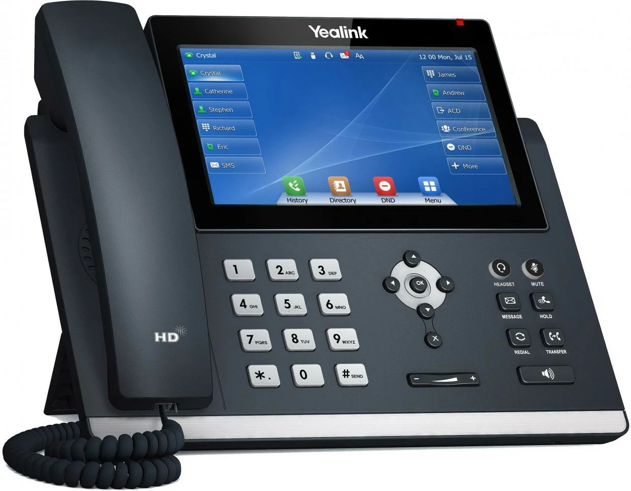 IP telefon zložljiv Yealink SIP-T48U, LED zaslon 17,8 cm, siv