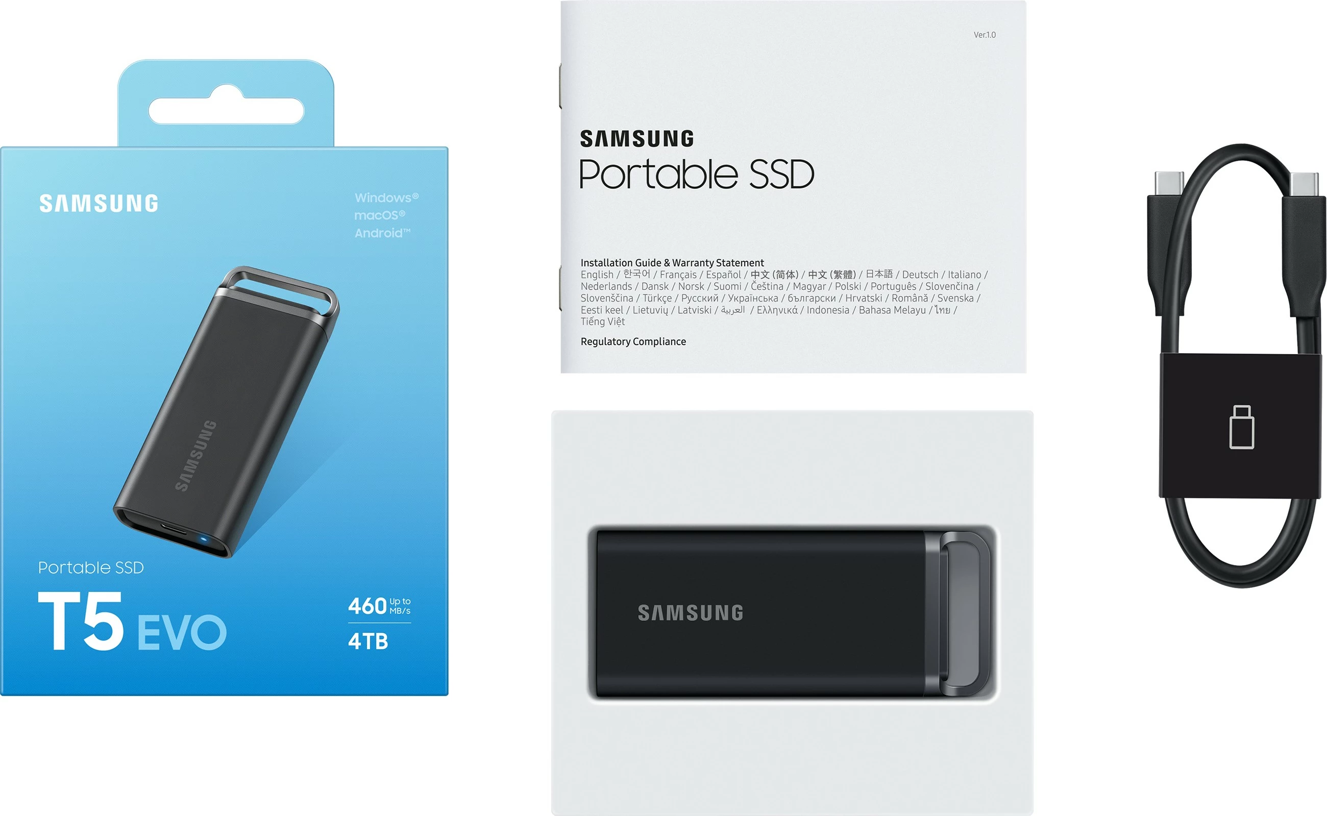 Zunanji SSD, 4 TB, USB 3.2 Gen 1, črn Samsung MU-PH4T0S Zunanji SSD, 4 TB, USB 3.2 Gen 1, črn Samsung MU-PH4T0S
