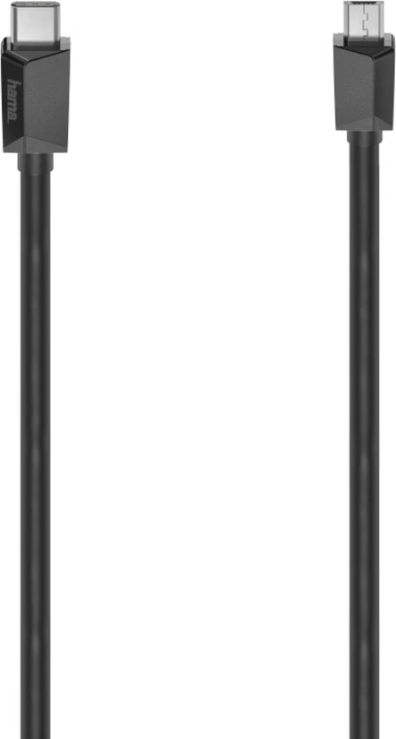 Kabel USB-C na Micro-B, Hama 00200644, 0,75 m, črn