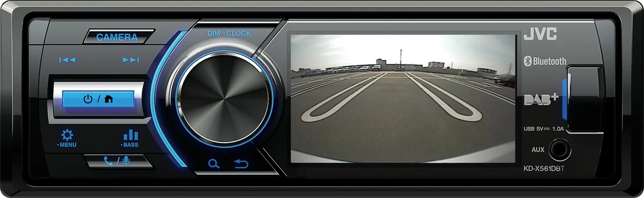 Avtoradio JVC KD-X561DBT, Bluetooth, USB, zaslon 3", črn/moder