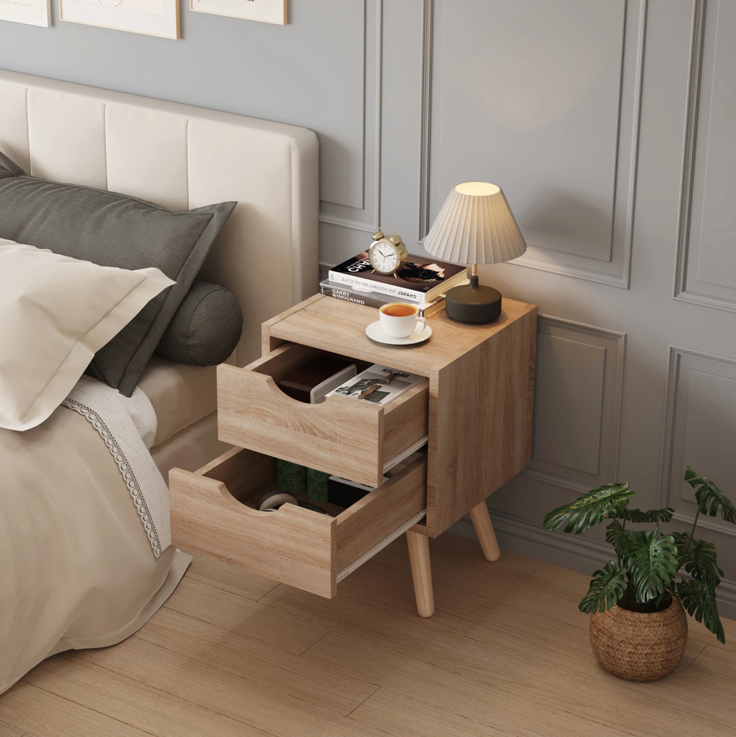 Nočna omarica DINKL FH2472.01 melamin-2 predala- sonama 29,7x29,7x45Hcm