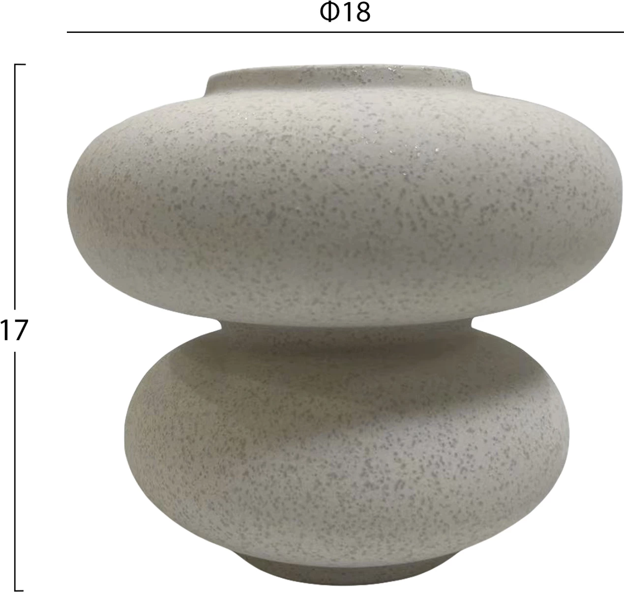 Keramična namizna dekoracija ROOK FH4629.01 v barvi off-white s kristalizacijo Φ18x17Hcm