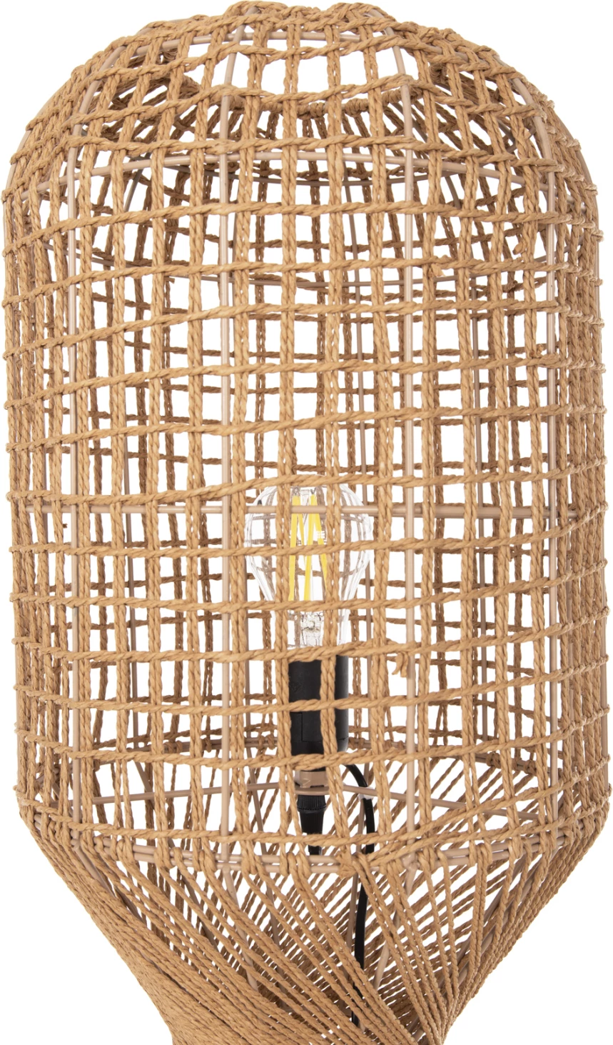 Samostoječa svetilka FH4357 kovinsko-papirnata vrvica v rjavi barvi - 2 žarnici Φ30x134Hcm