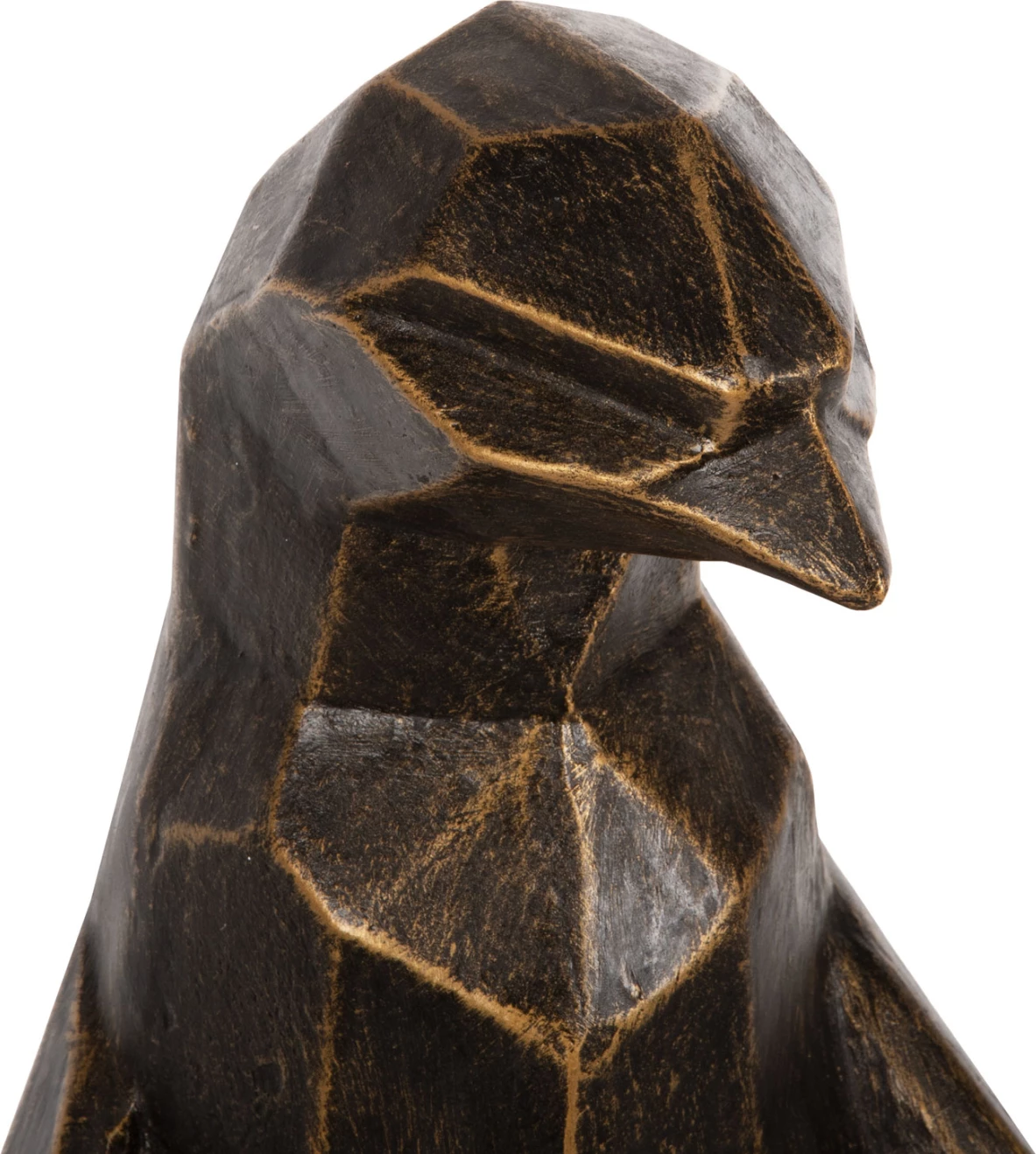 Talna dekoracija pingvin FH7914 GRC v črni patini z zlatimi detajli 45x45x100H cm