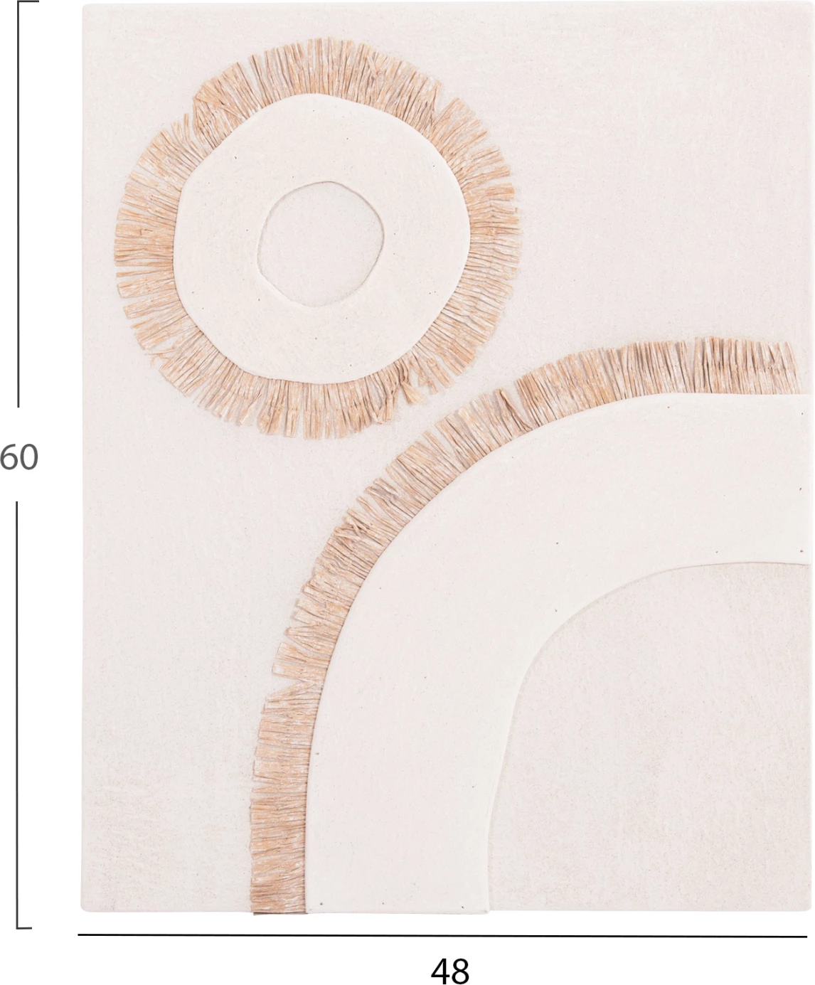 Stenski dekorativni panel pravokotne serije Santorini FH4534 MDF v barvi off white - dekor v bež 48x4.5(debelina)x60Hcm