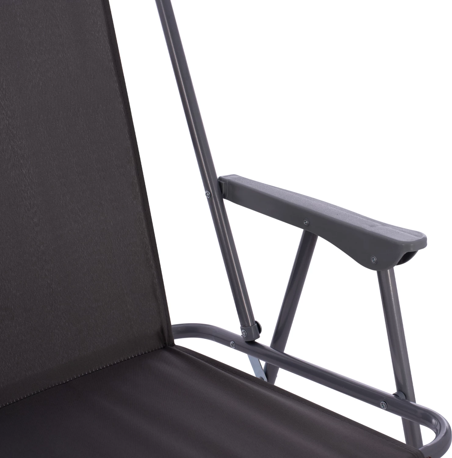 Plažni stol FH5148.01, siva tkanina, kovinski okvir, visok naslon