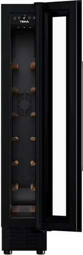 Vgradni hladilnik za vino, TEKA RVU 10008 GBK (113610003), 8 steklenic, zaslon in elektronsko upravljanje, LED, črn, razred G