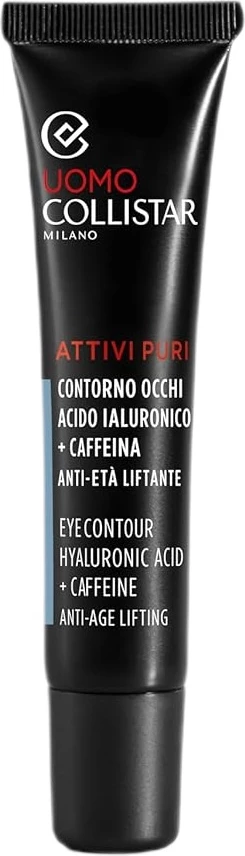 Krema za oči, Collistar Pure Active Men z hialuronsko kislino in kofeinom za moške, 15 ml