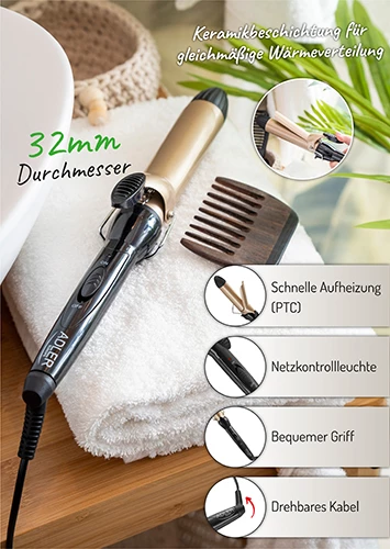 Kodralnik za lase Adler AD 2112, 32mm, keramičen, 55W