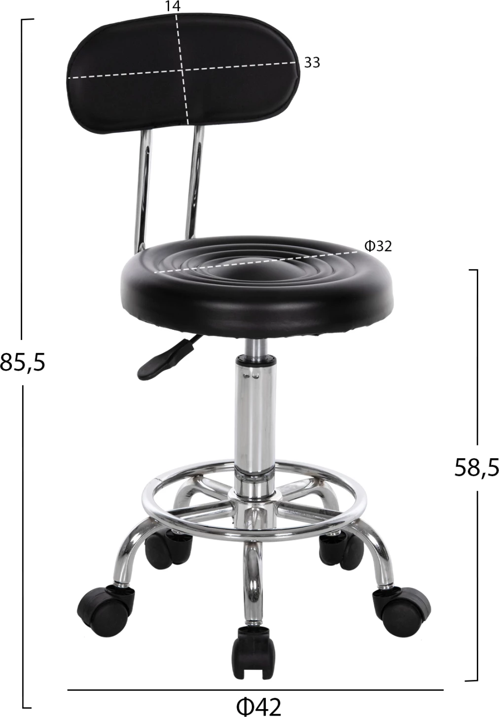 Sedež za pisarno ali oblikovalsko sobo IRIS FH211.01 Črna, set 2 kosov