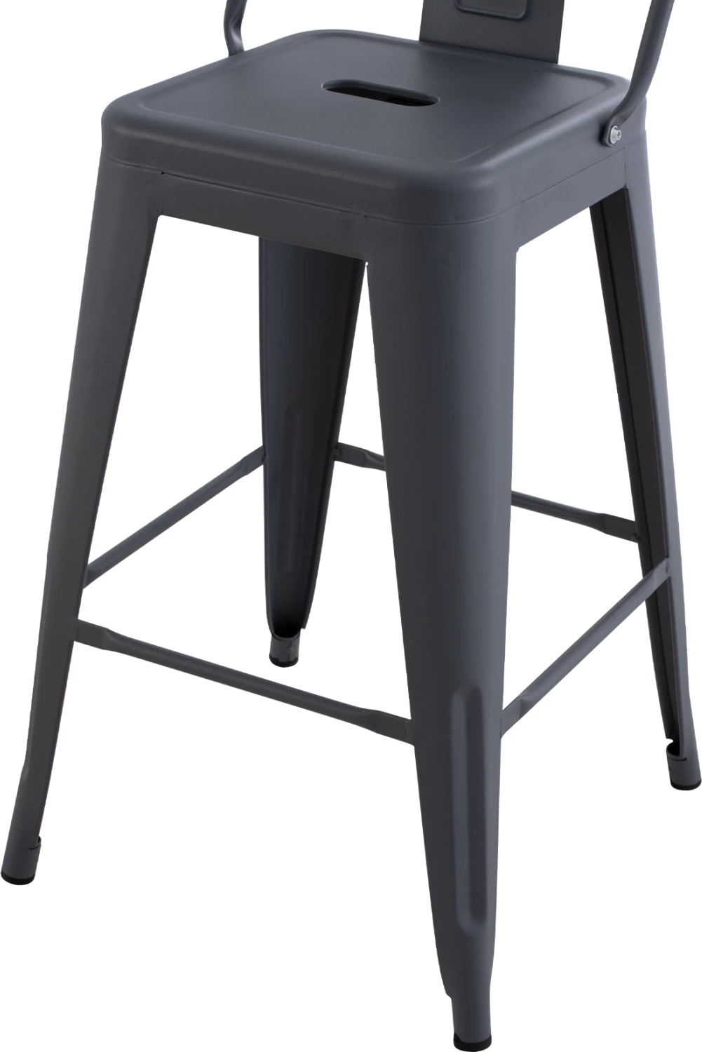 Barski stol srednje višine MELITA-PRO FH8574.50 kovinski v sivi barvi 43x43x88H cm