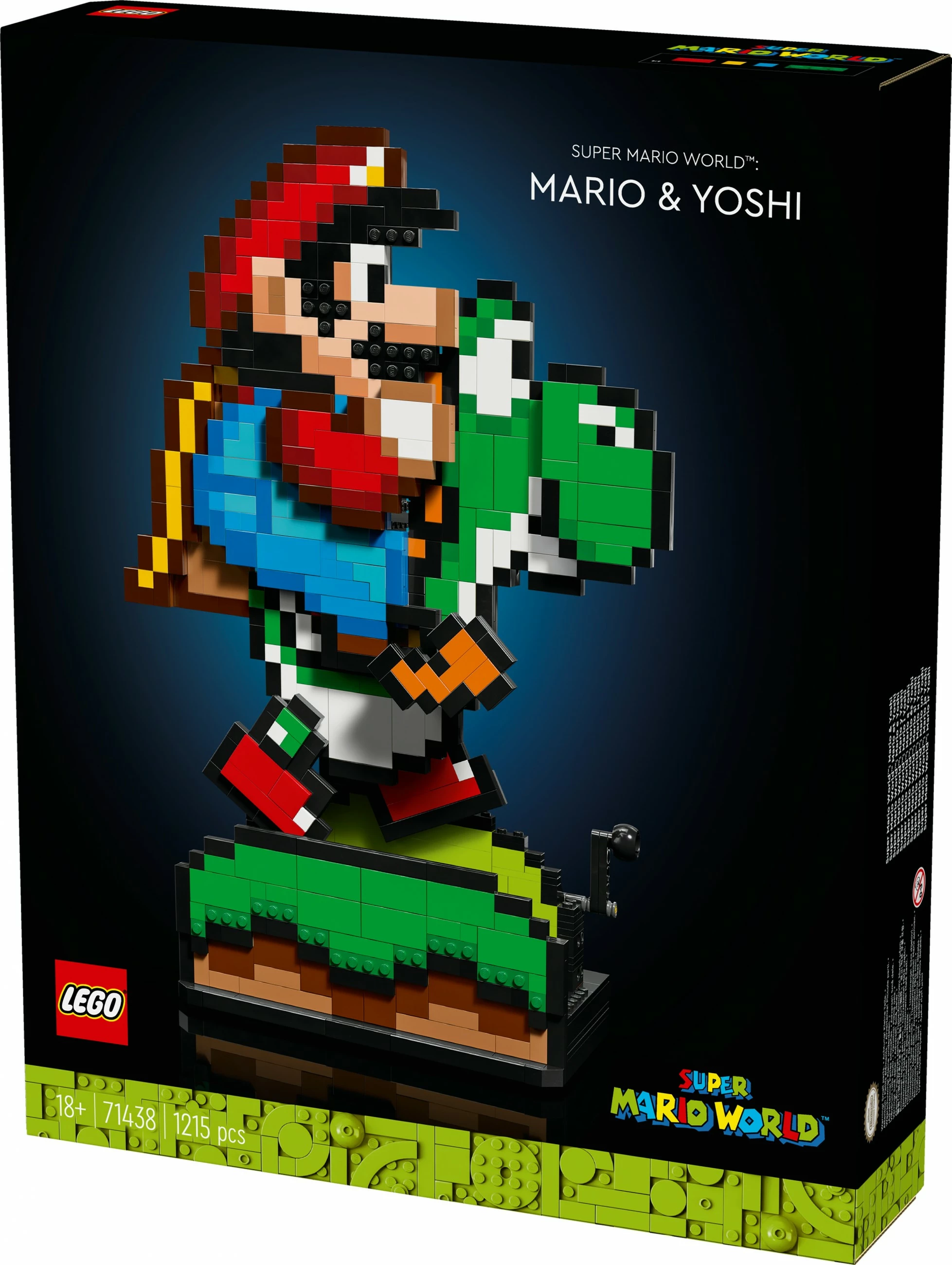 Set gradnje Super Mario World Mario & Yoshi, LEGO, 1215 kosov, plastika, večbarven